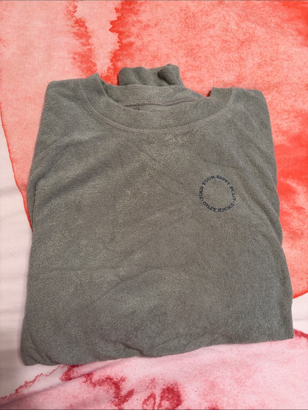 Gilly Hicks Olive Crewneck Pullover with Subtle Chest Logo